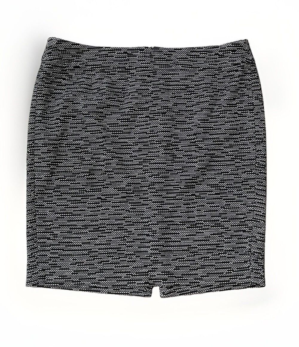 Lane Bryant Black White Knit Pencil Skirt Size 18 Zips Stretch Career